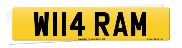 Registration number W114 RAM